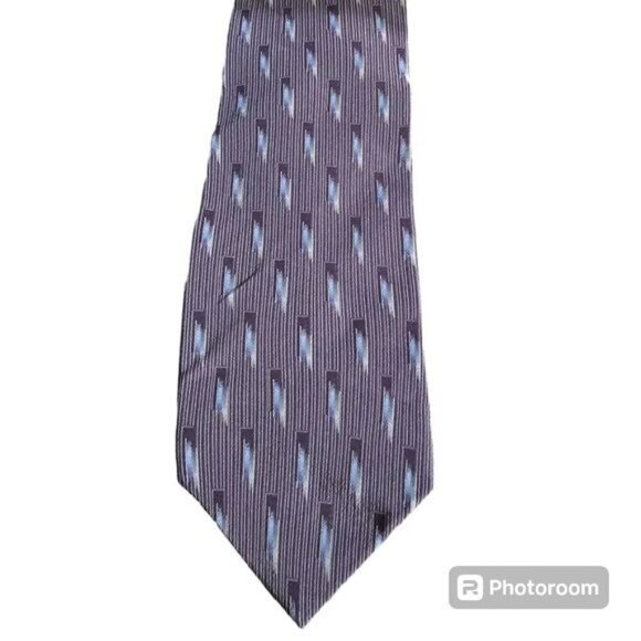 Vintage 90s Bill Blass Designer Silk Geometric Neck Tie - Picture 1 of 4